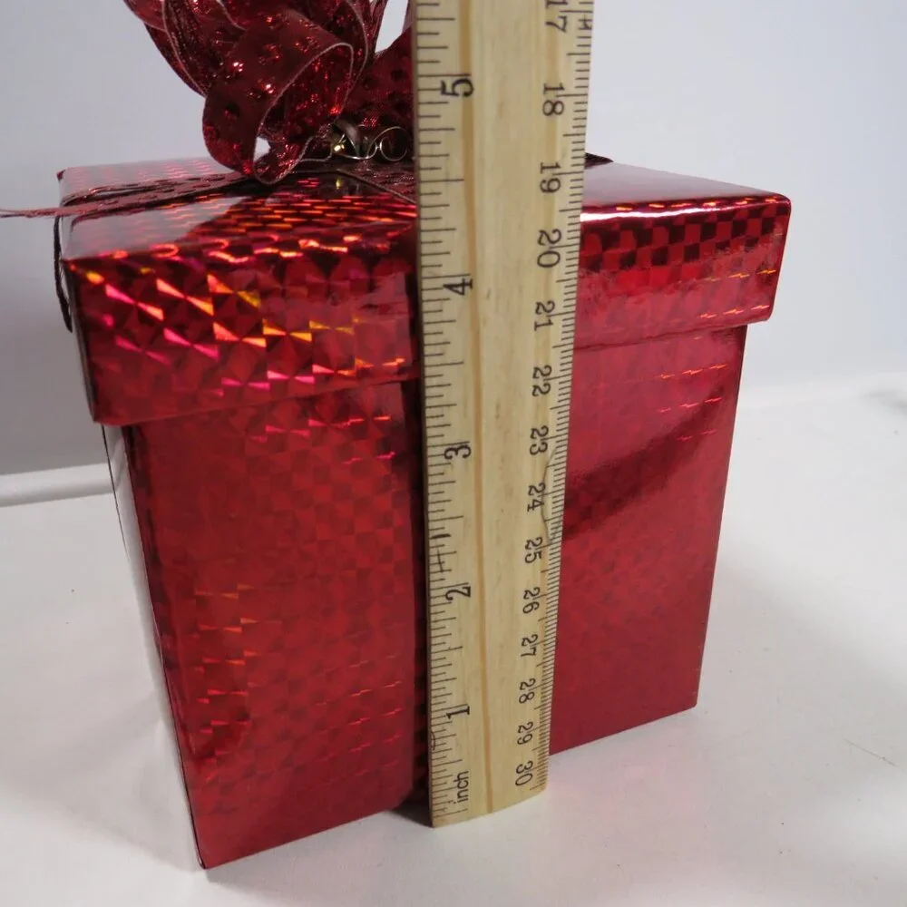 Red Holographic Gift Box, Bow, & Gift Tag (Fits most Ceramic Coffee mugs)